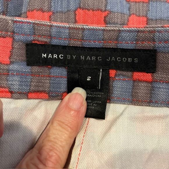 Marc by Marc Jacobs Molly Mini Skirt Checked Red Blue Black Stretch Size 2 - Picture 4 of 8